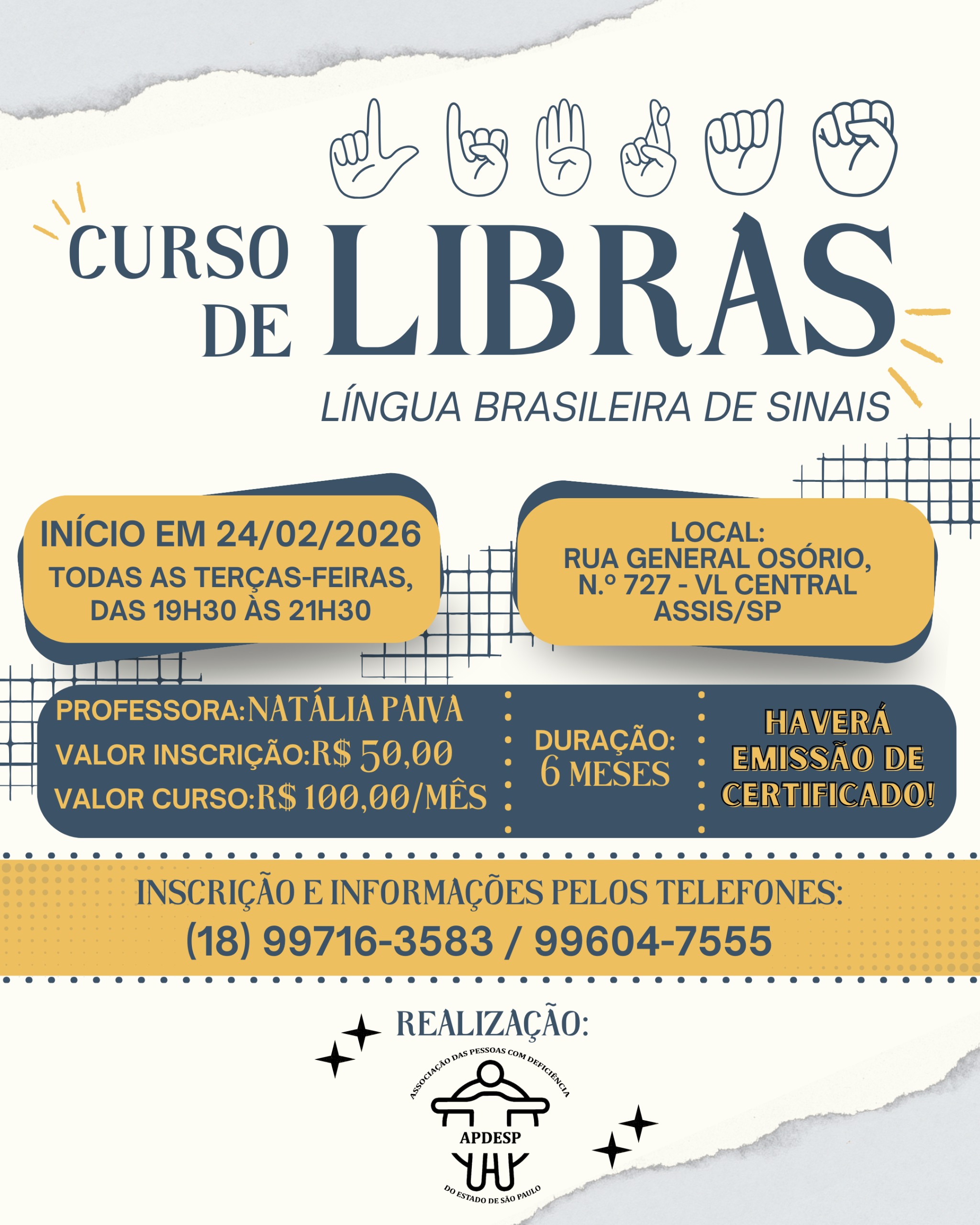 Curso de LIBRAS – Nível Básico – 24/02/2026