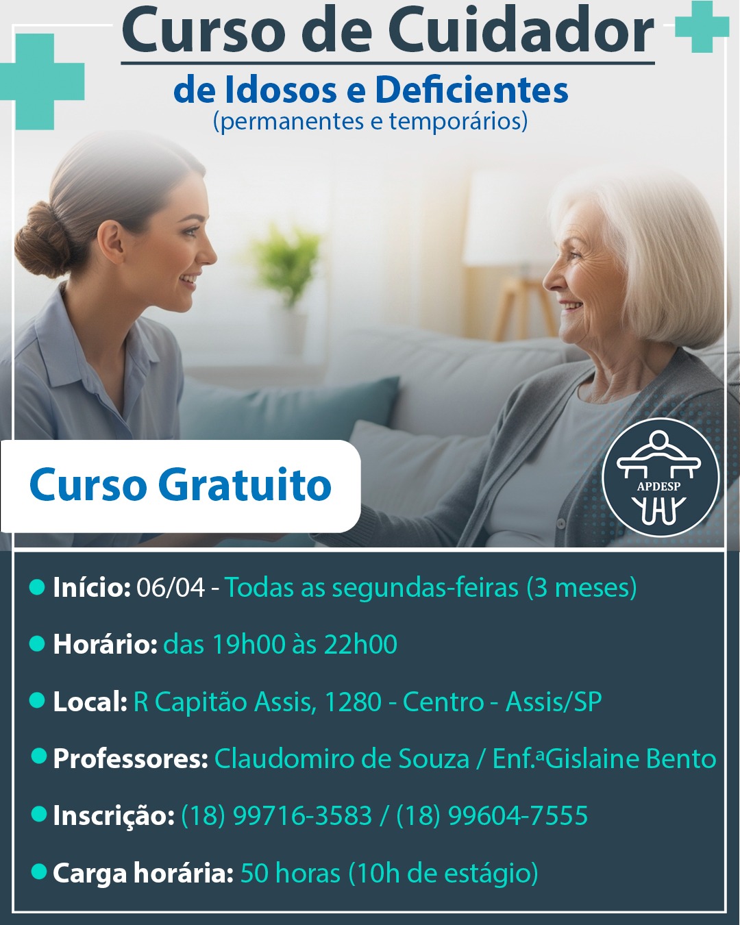 Curso de Cuidador de Idosos e PcD – 06/04/2026